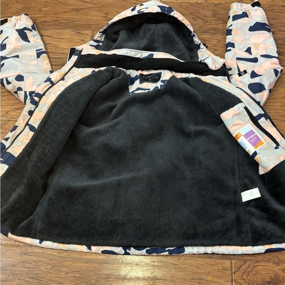 Pooluly Women’s Camo Snow/ski Jacket Pink Blue Floral Insulated Hooded Size sm - Picture 3 of 15